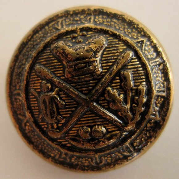 Farah 8 Blazer Replacement Buttons Burnished Antique Gold Tone Preppy - Picture 2 of 5